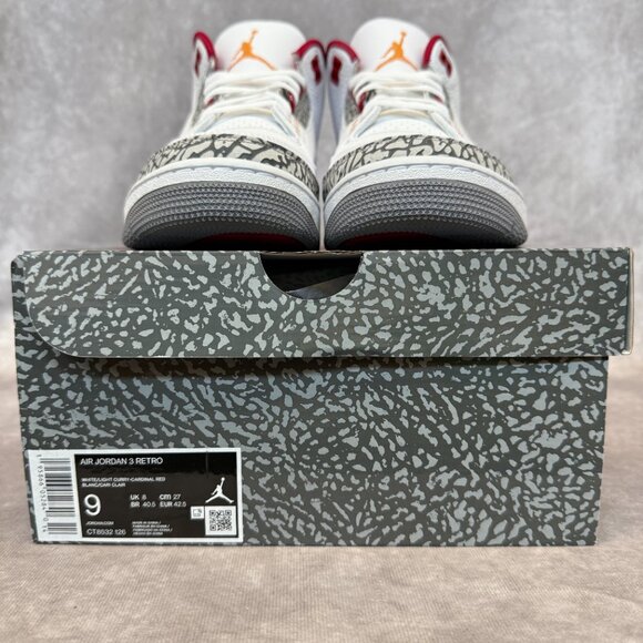 Air Jordan 3 Retro – White/Light Curry-Cardinal Red | Men’s Size 9 | New in Box